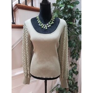 Cato Women's Green Rayon Scoop Neck Lace Long Sleeve Pullover Sweater Size 18/20